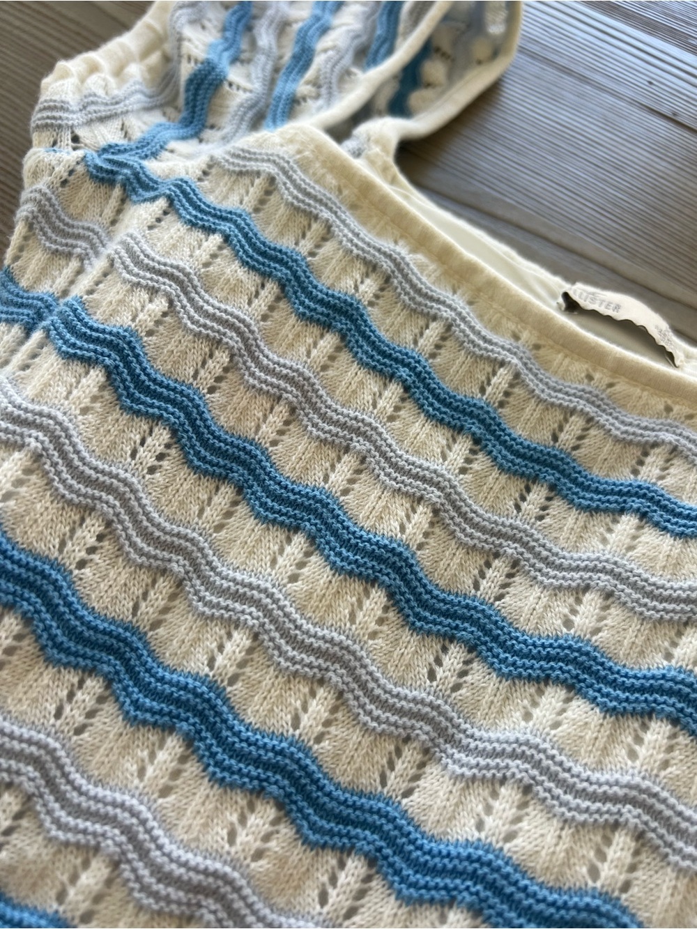 Hollister Blue and Cream Striped Knit Mini Dress - Picture 9 of 9